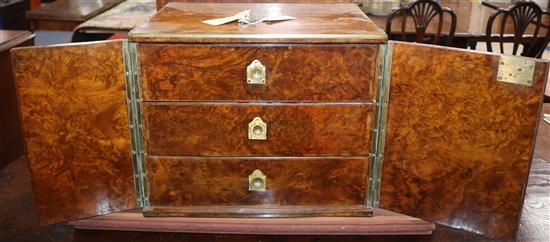 A small Victorian burr walnut table cabinet W.44cm